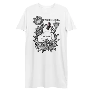Organic cotton t-shirt dress Taser 'Lace'
