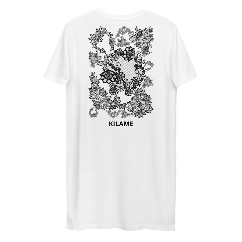 Organic cotton t-shirt dress Taser 'Lace'