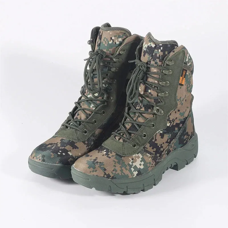 Outdoor Training Men Military Tactical Boots High-Top Desert Army Shoes Camouflage Combat Hunting Climbing Botas Hiking Shoes