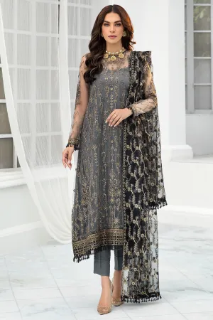 Pakistani Graphite Embroidered Kameez Capri Party Wear