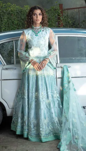 Party Wear Lehenga Choli in Arctic Blue Shade #PF313