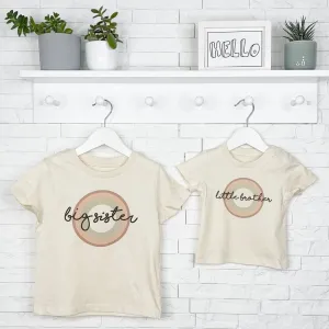 Pastel Circle Brother Sister Matching T Shirt Set