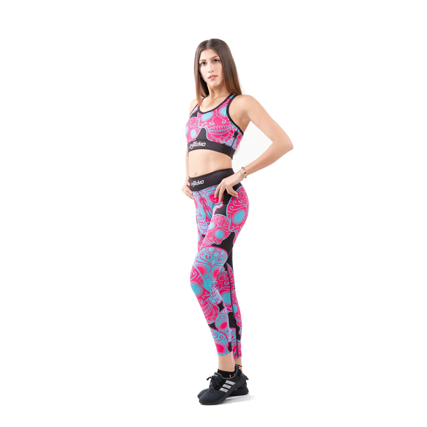 Patterned Series Premium Sports bra & Legging set - Purple