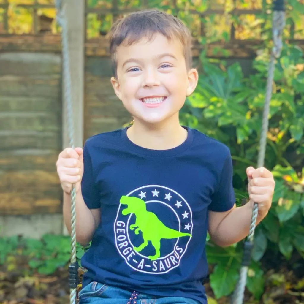 Personalised Dinosaur Kids T Shirt