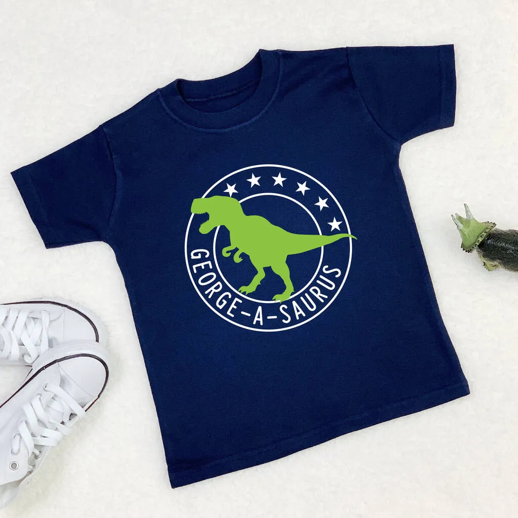 Personalised Dinosaur Kids T Shirt