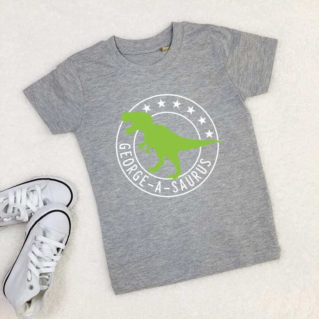 Personalised Dinosaur Kids T Shirt
