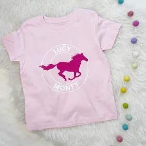 Personalised Girls Horse Riding T Shirt