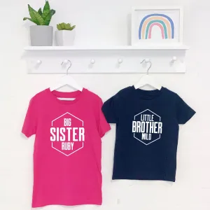 Personalised Hexagon Brother And Sister Set