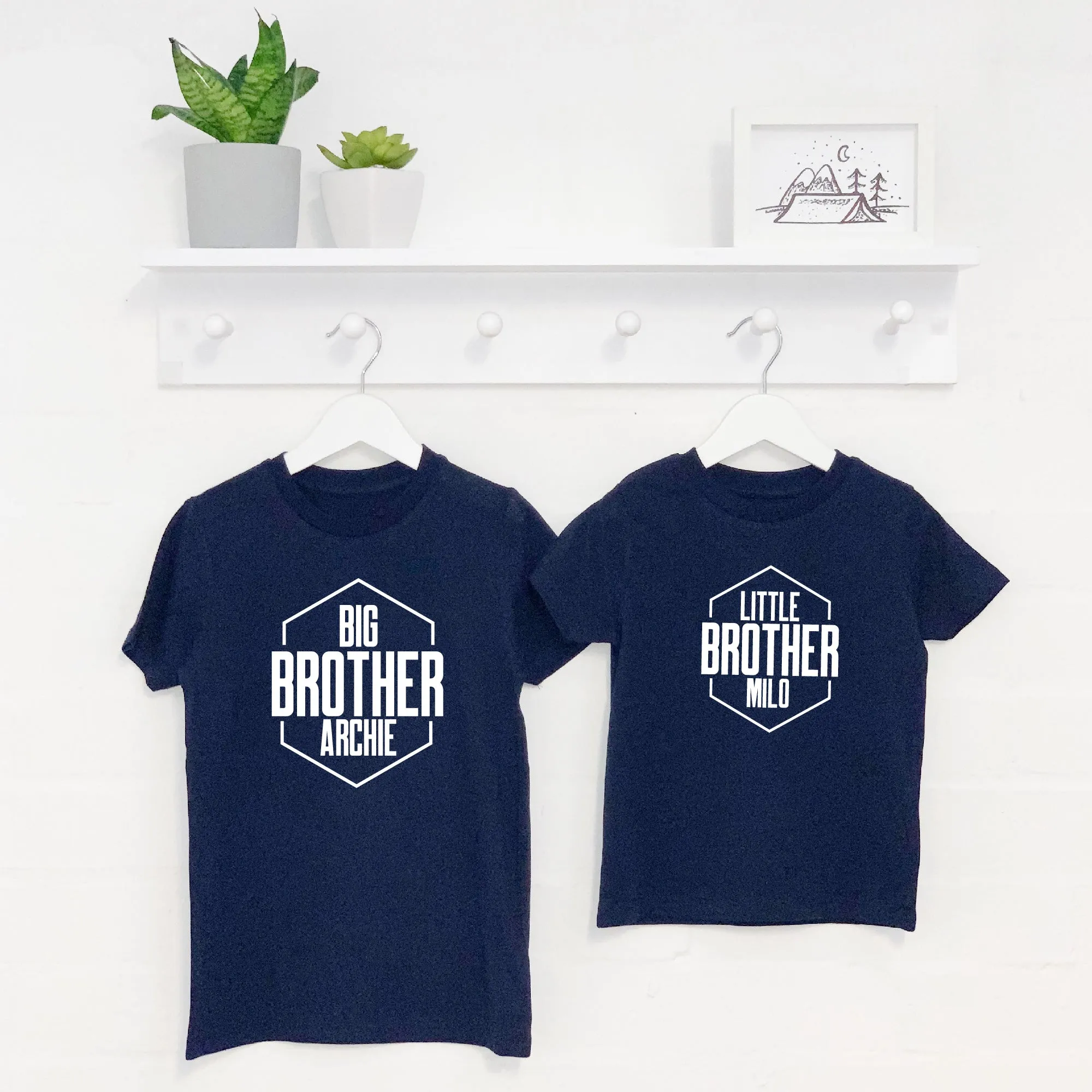 Personalised Hexagon Brother And Sister Set