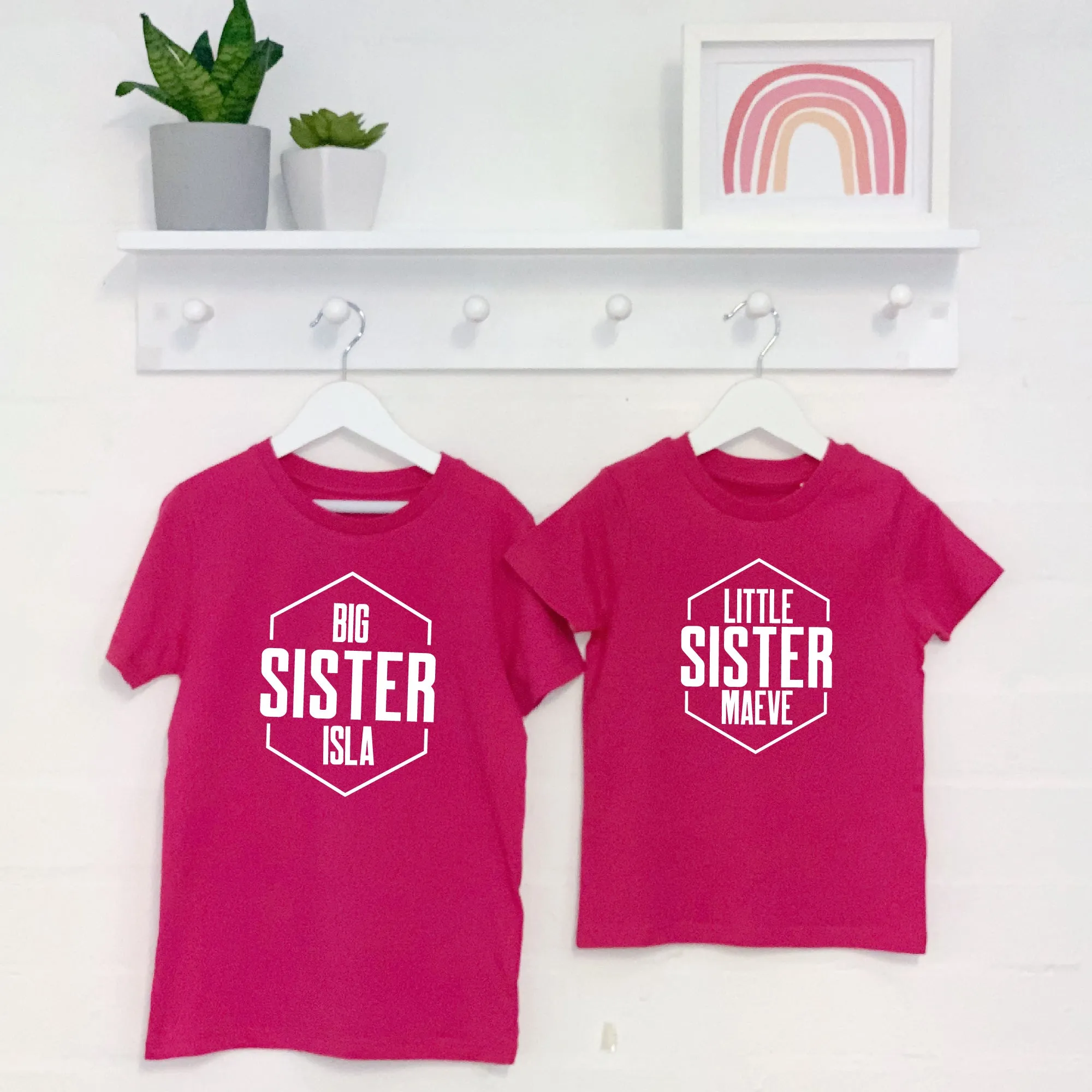 Personalised Hexagon Brother And Sister Set