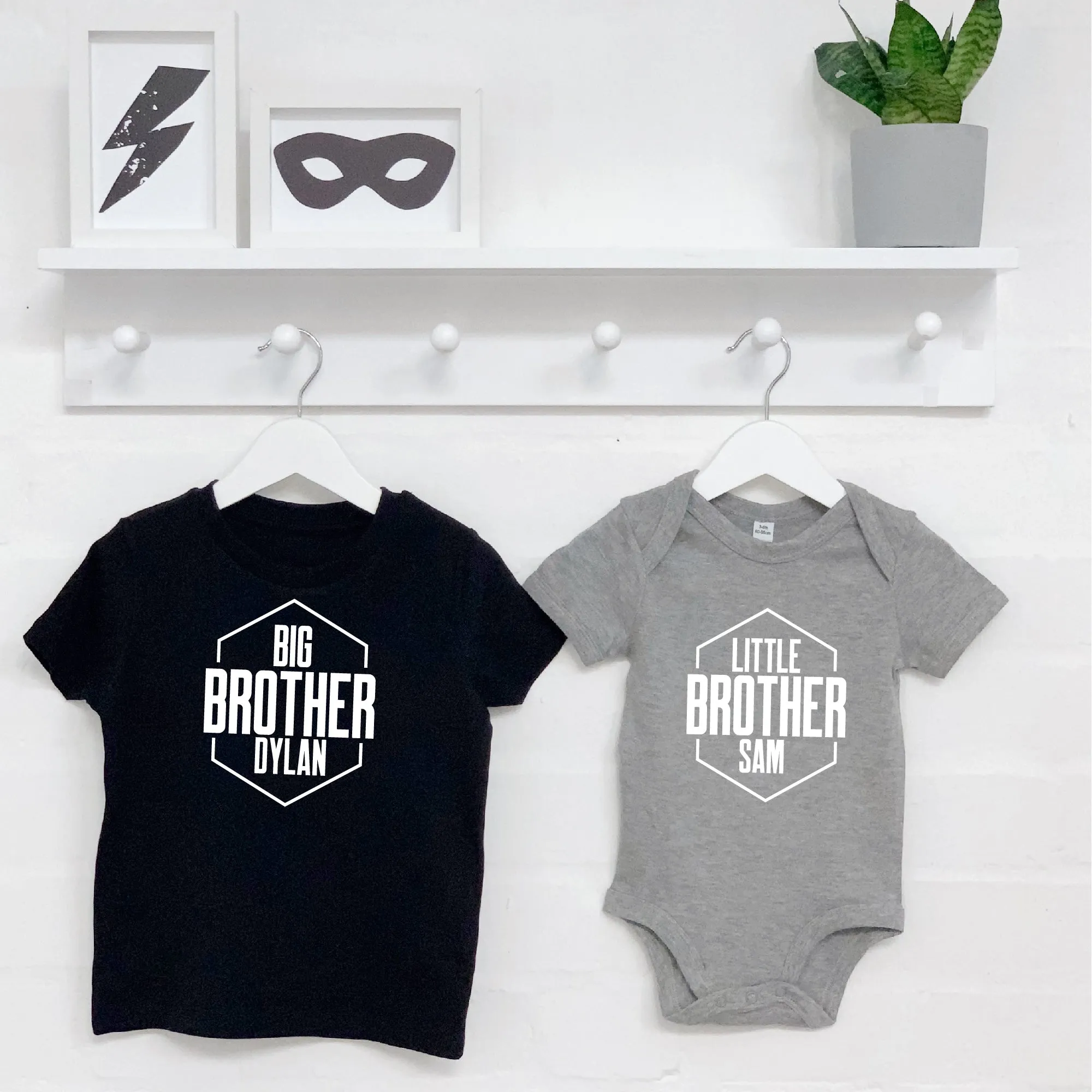 Personalised Hexagon Brother And Sister Set