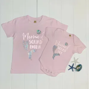 Personalised Mermaid T Shirt Set