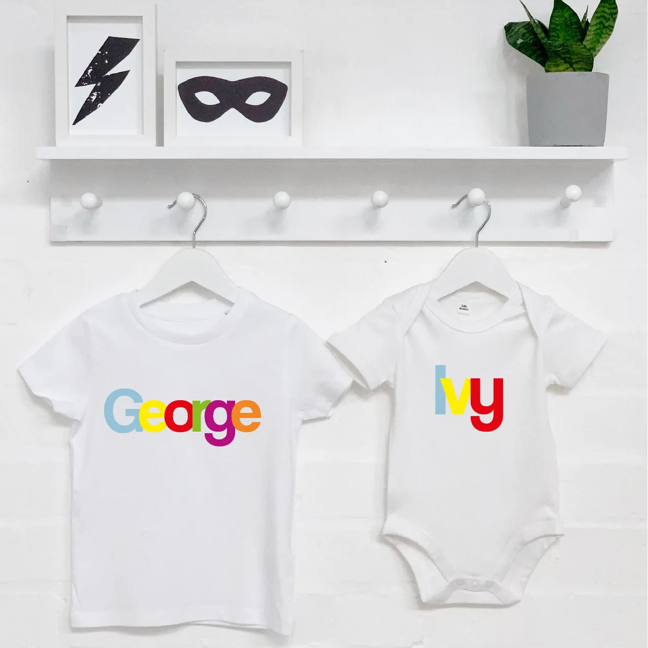 Personalised Multicoloured Baby And Child Set