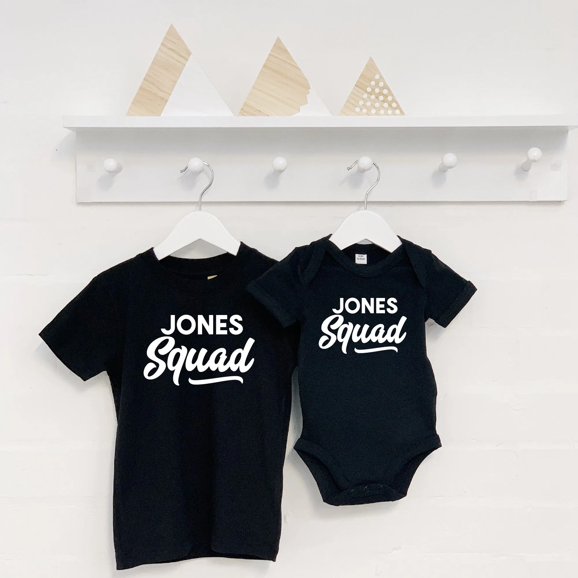 Personalised Squad Family Surname Matching T Shirt Set