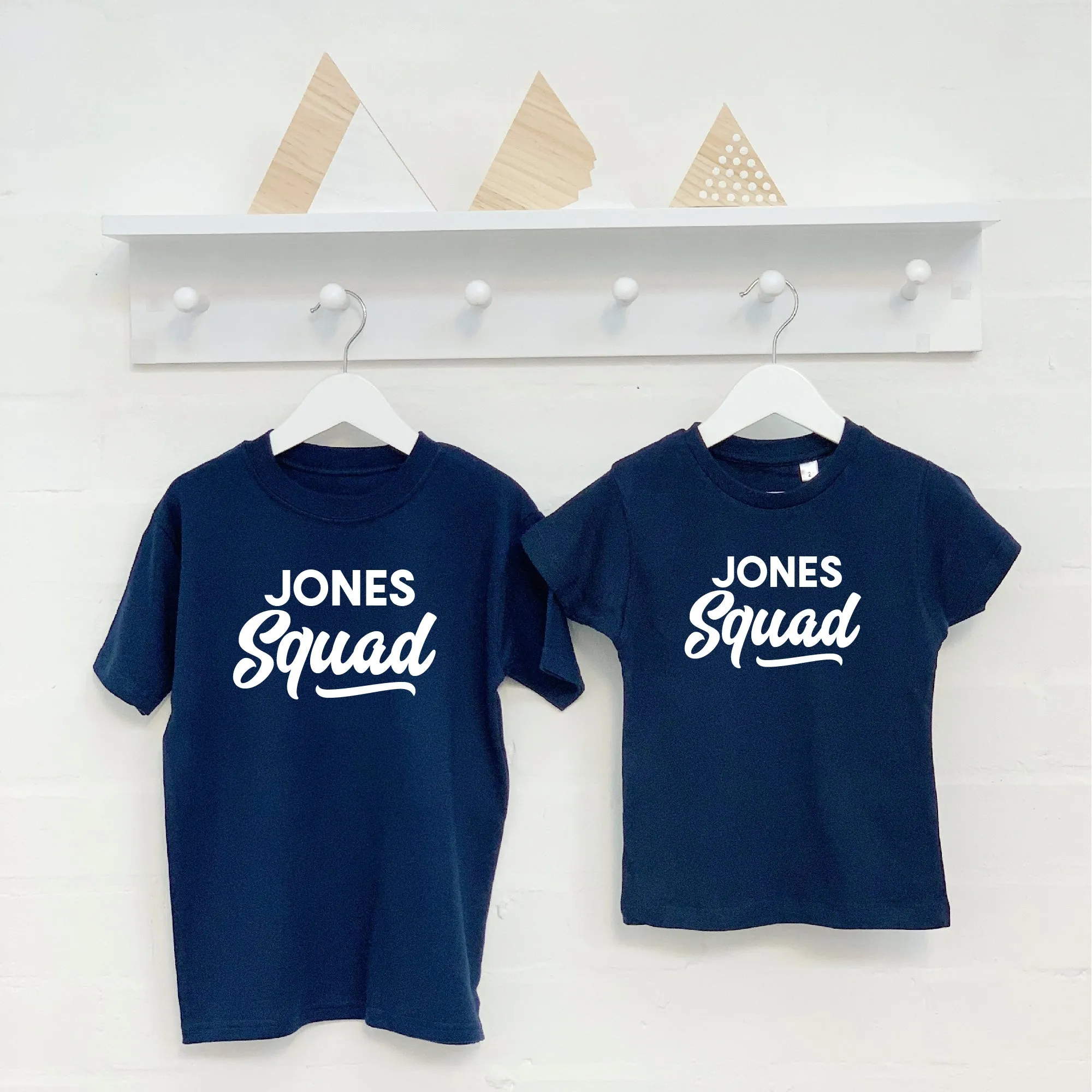 Personalised Squad Family Surname Matching T Shirt Set
