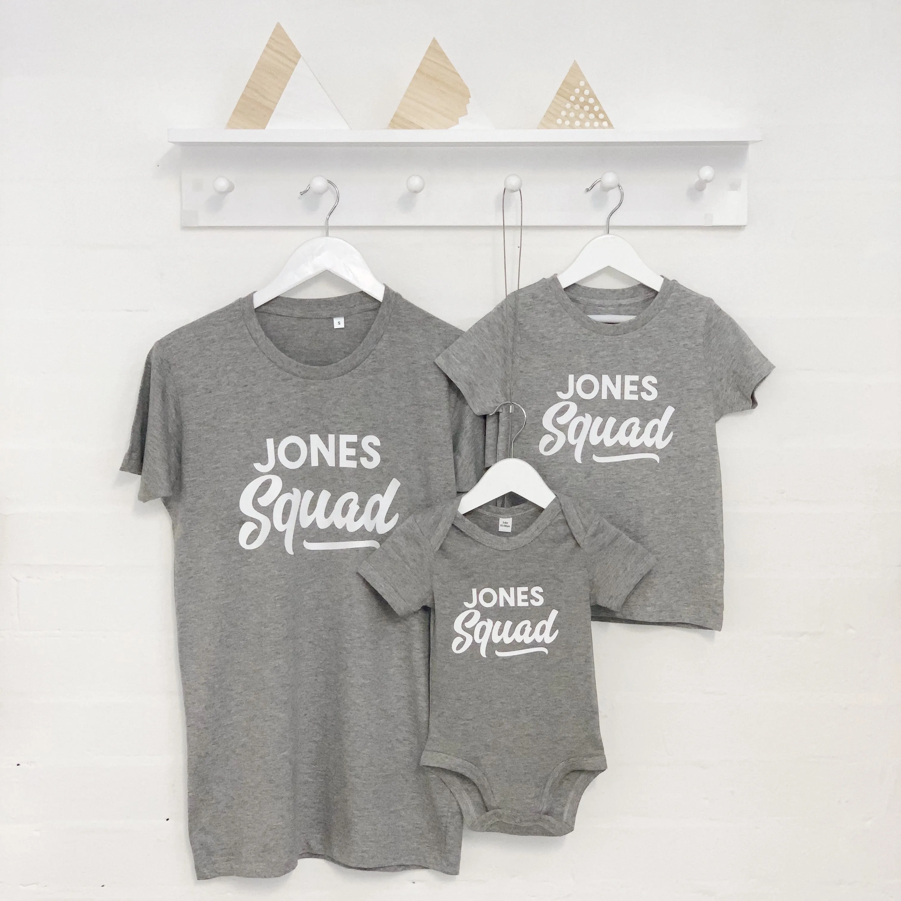 Personalised Squad Family Surname Matching T Shirt Set