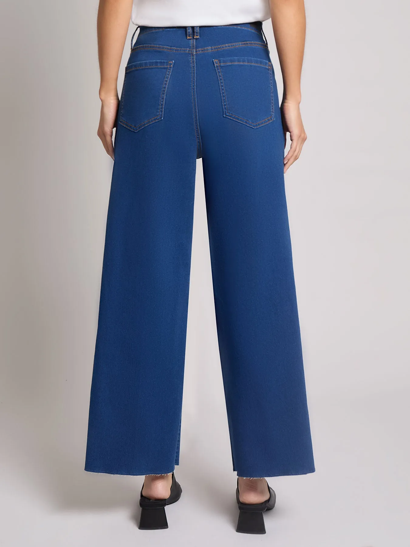 Petite Patch Pocket Wide Leg Denim, Phoenix Wash