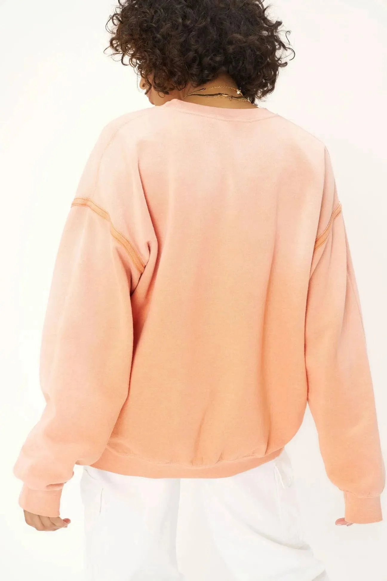 Pia Sun Faded Crew Sweatshirt by Project Social T | Faded Apricot Quartz