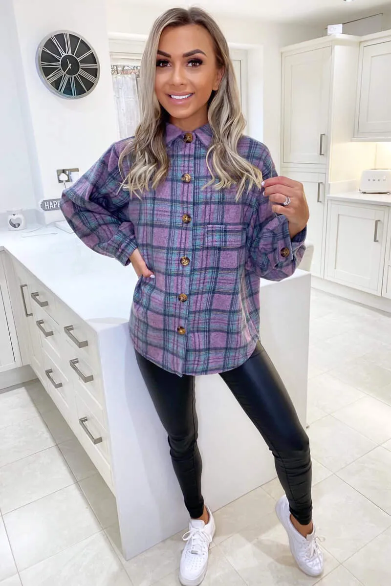 Pink Checked Oversized Shirt