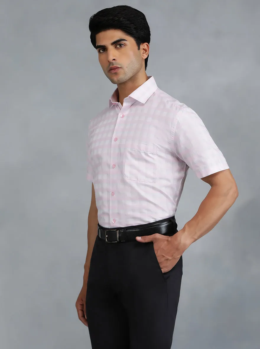 Pink Checked Regular Fit Formal Shirt | Greenfibre