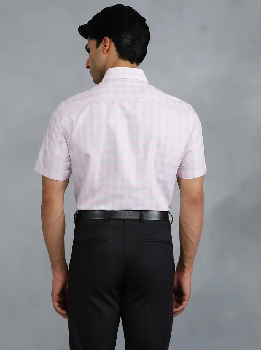 Pink Checked Regular Fit Formal Shirt | Greenfibre