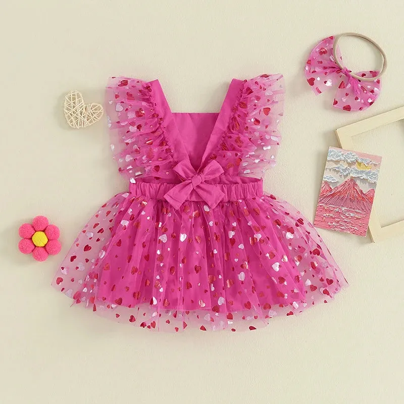 Pink Heart Tutu Dress