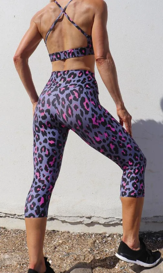 Pink Leopard Capri Leggings
