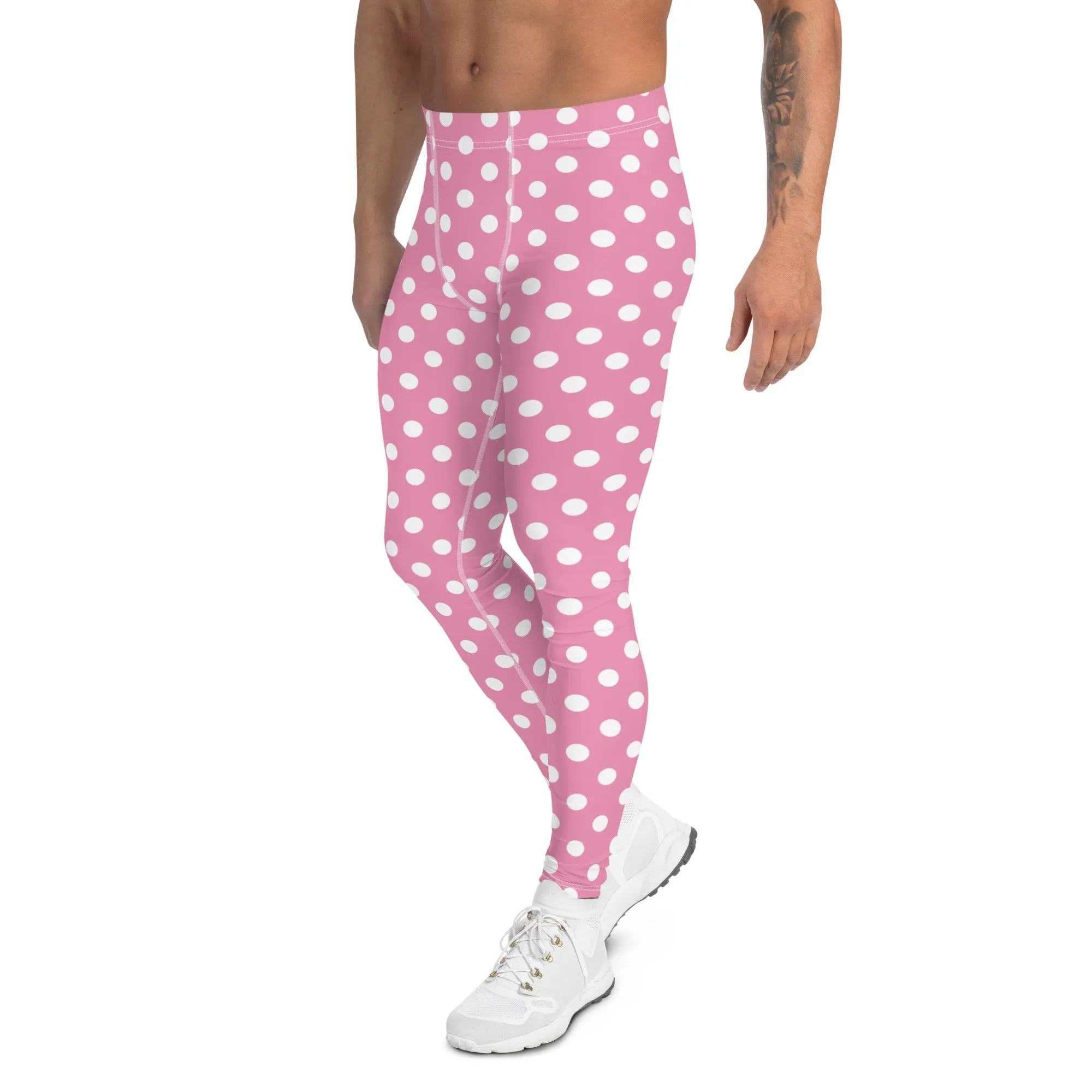 Pink Polka Dot Men's Leggings