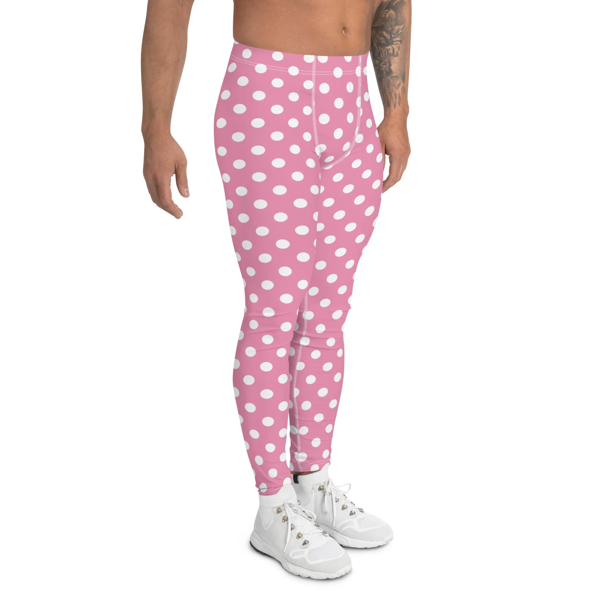 Pink Polka Dot Men's Leggings