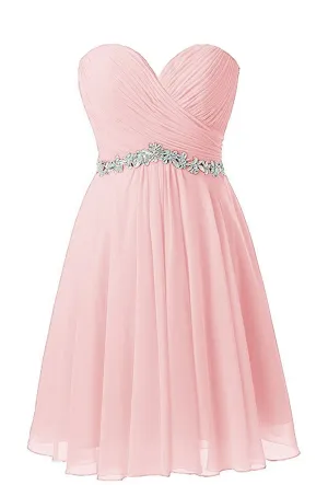 Pink Sweetheart Beaded Homecoming Dresse