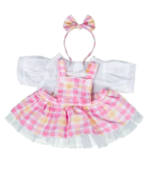 Plaid Pinafore W/ Headband