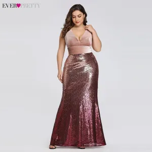 Plus Size Evening Sexy V-Neck Sleeveless Dress