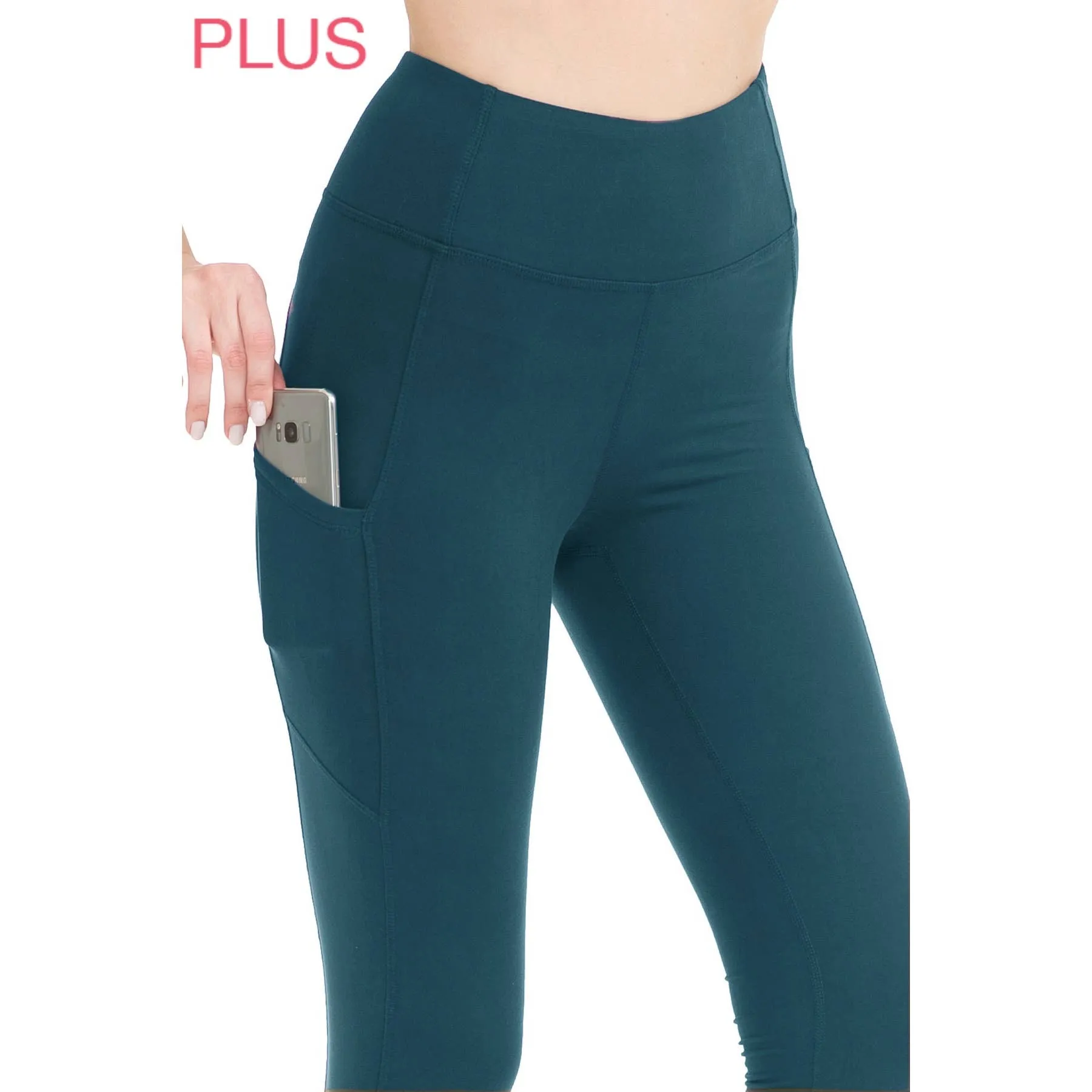 Plus Size Premium High Waist Solid Activewear Leggings