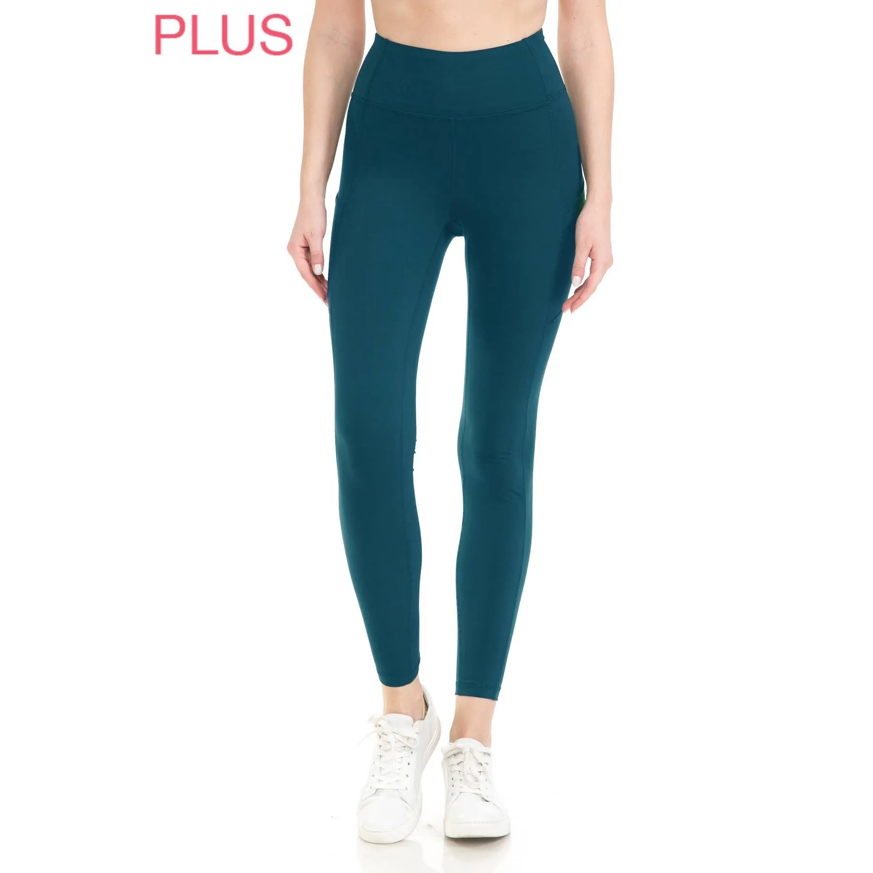 Plus Size Premium High Waist Solid Activewear Leggings