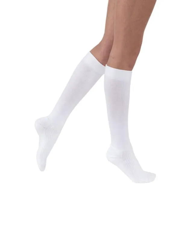 PR/1 JOBST ACTIVEWEAR WOMEN, KNEE HIGH , 30-40MMHG, MD, COOL WHITE, CLOSED TOE