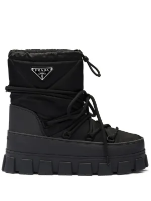 Prada logo-plaque snow boots
