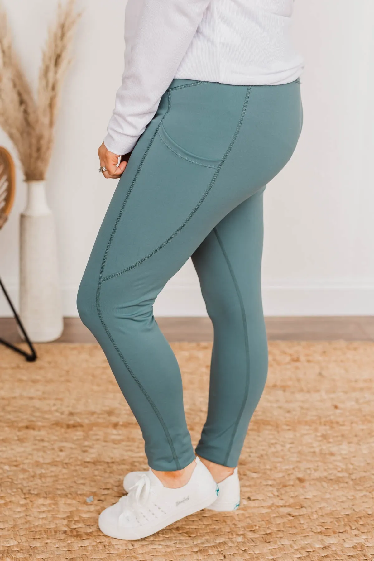 Pulse Basics Jump Right In Athleisure Leggings- Dark Teal