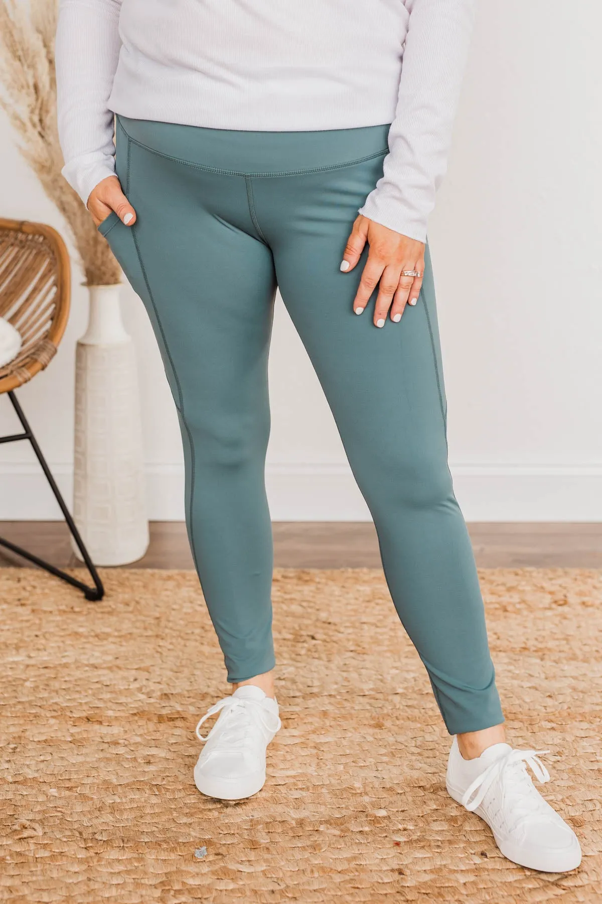 Pulse Basics Jump Right In Athleisure Leggings- Dark Teal
