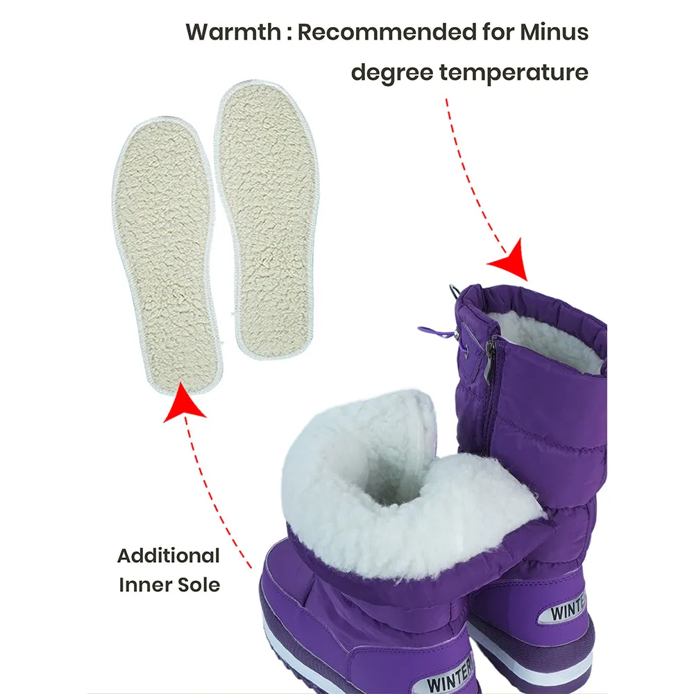 Purple Amethyst, High Rise waterproof Winter Snow Boots for Women for minus temperature