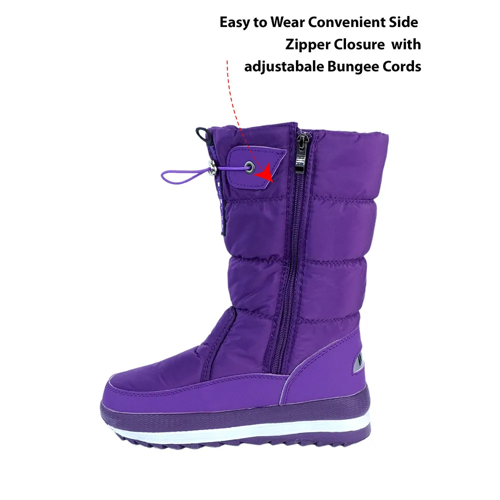 Purple Amethyst, High Rise waterproof Winter Snow Boots for Women for minus temperature