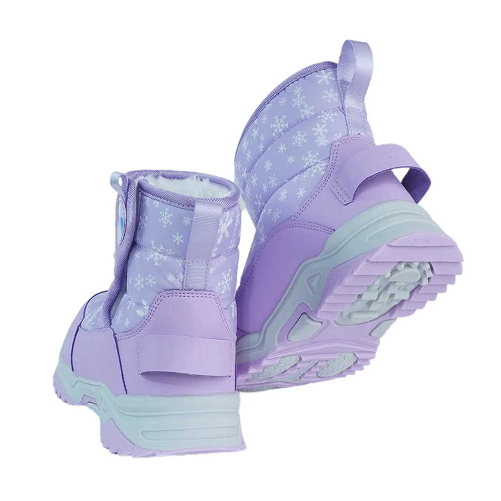 Purple Snowflake Waterproof Winter Snow Boots for Kids for Minus Degree Temperature