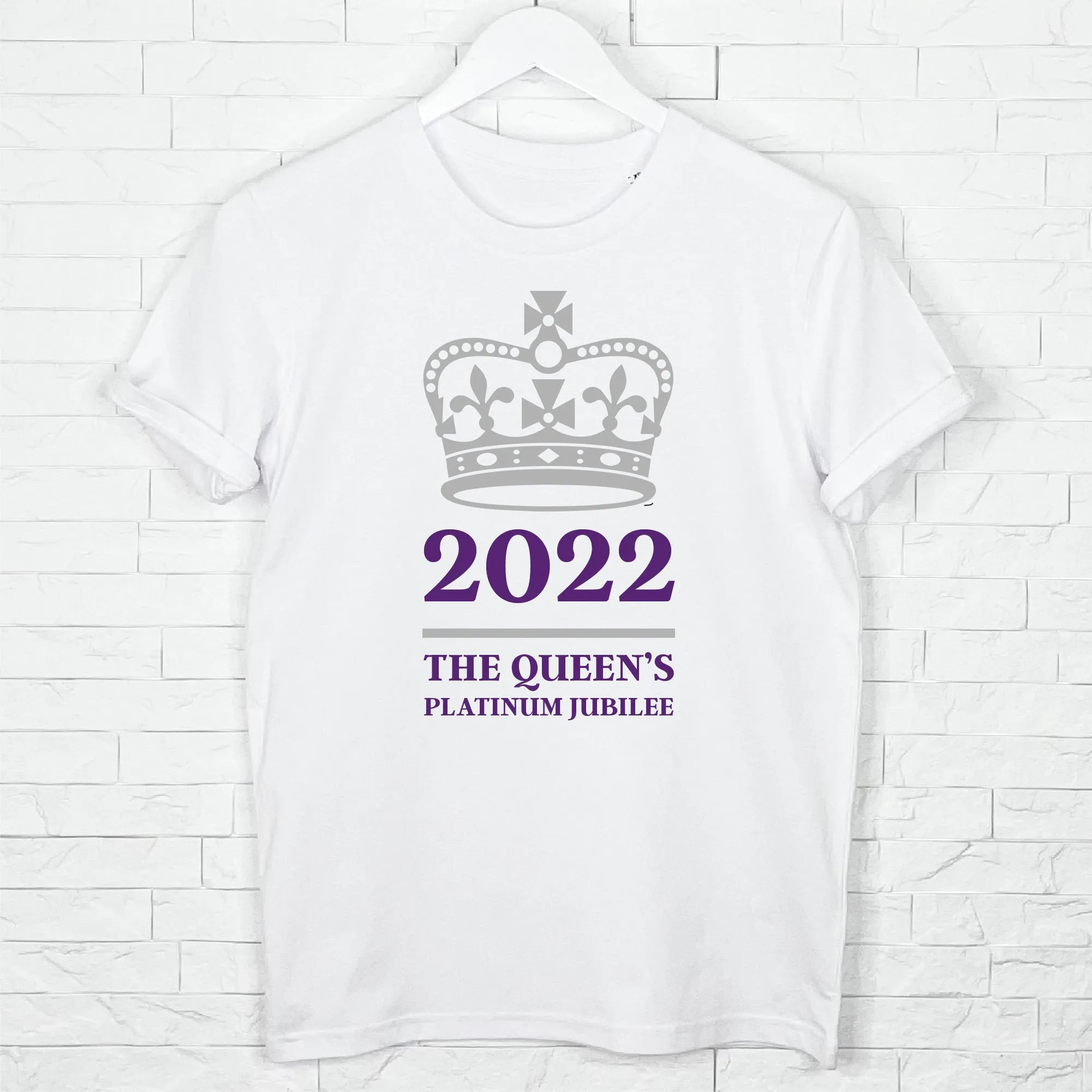 Queen's 2022 Platinum Jubilee Adult T Shirt With Crown