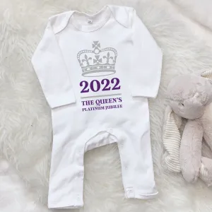 Queens Platinum Jubilee 2022 With Crown Rompersuit