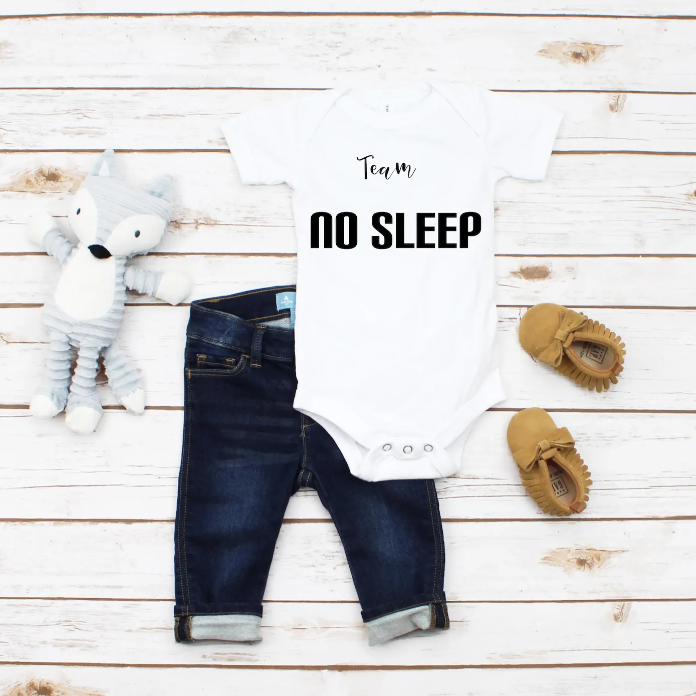 "Team No sleep" Baby Onesie
