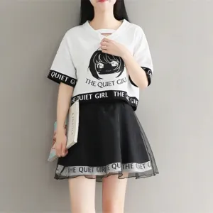 "THE QUIET GIRL" TOP   SKIRT TWO-PIECE SUIT D072010