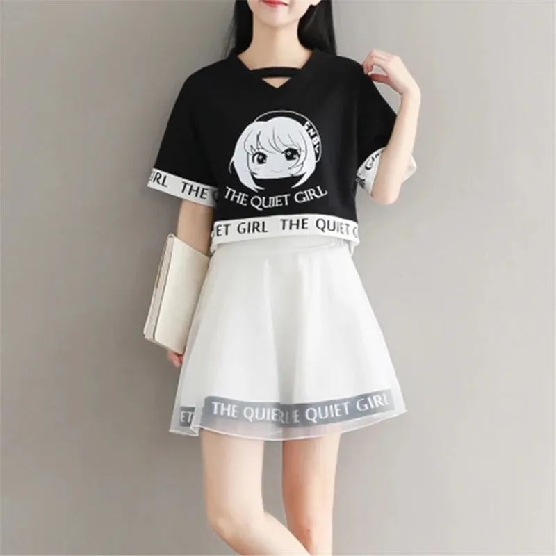 "THE QUIET GIRL" TOP   SKIRT TWO-PIECE SUIT D072010