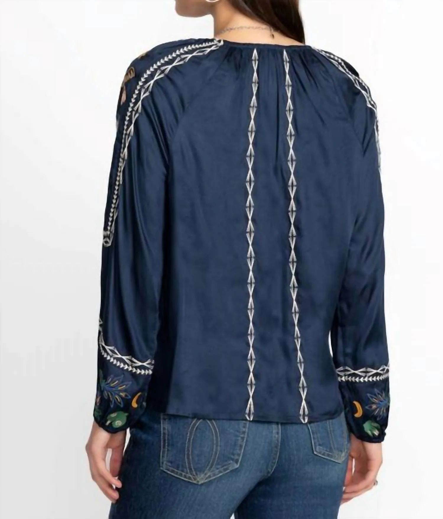 Raelyn Raglan Blouse Del Mar In Dress Blue