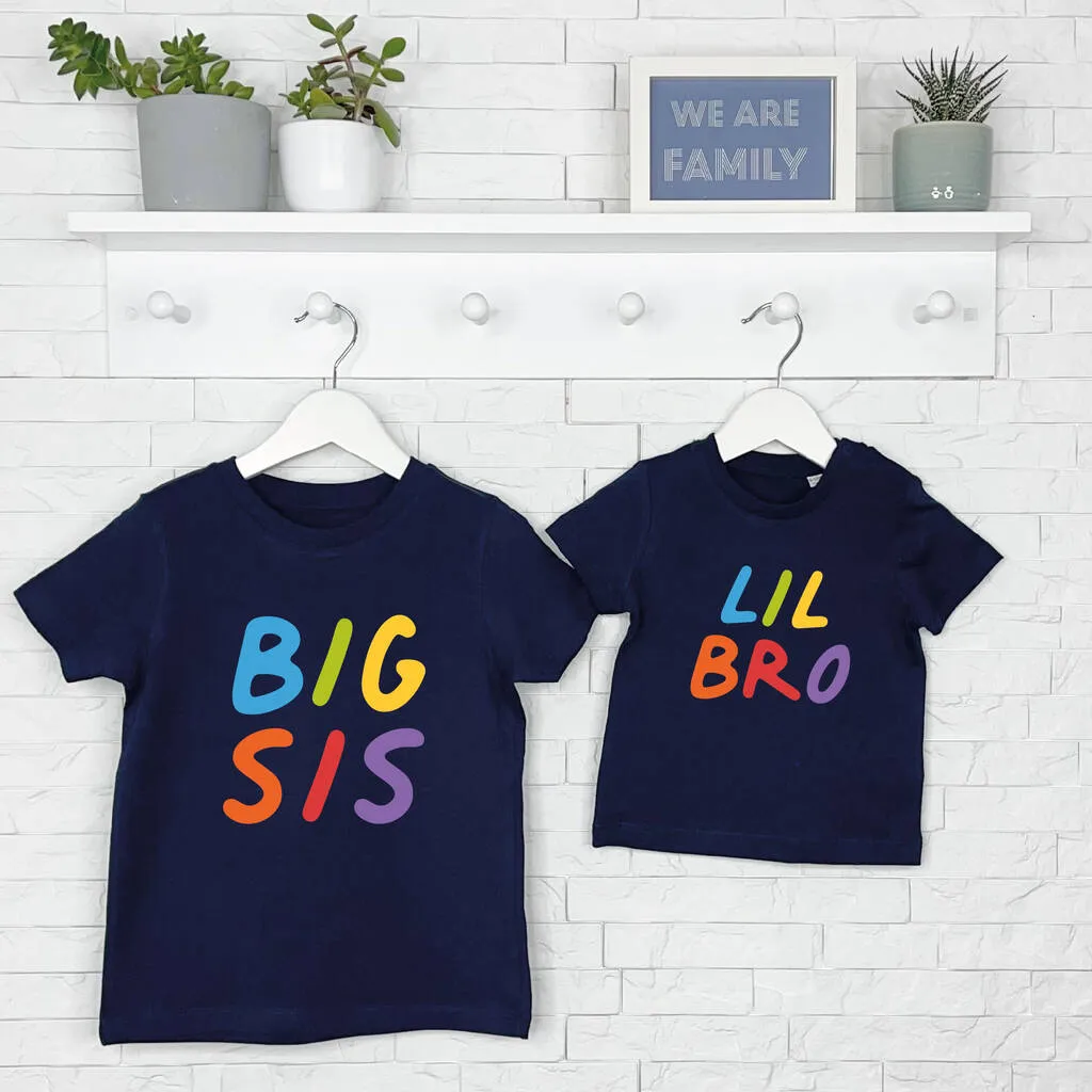Rainbow Matching Sibling T Shirt Set