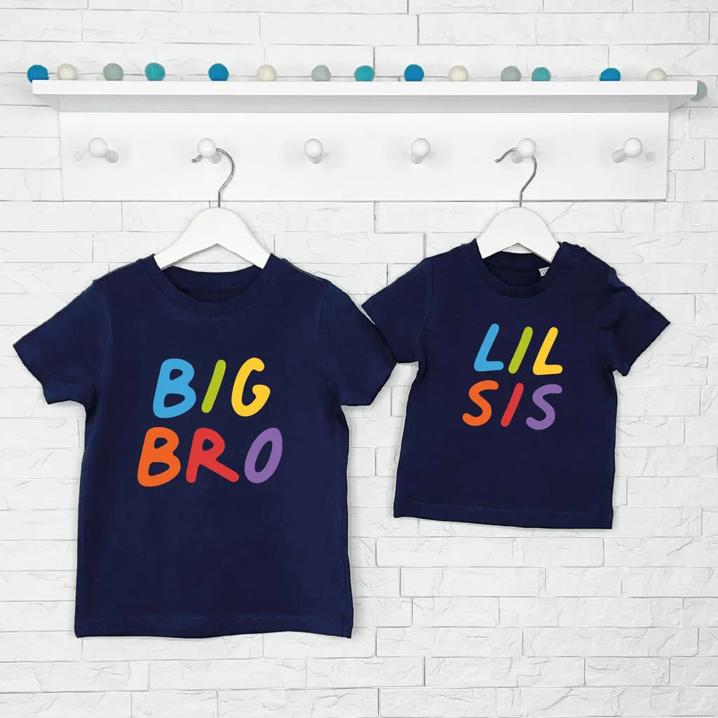 Rainbow Matching Sibling T Shirt Set