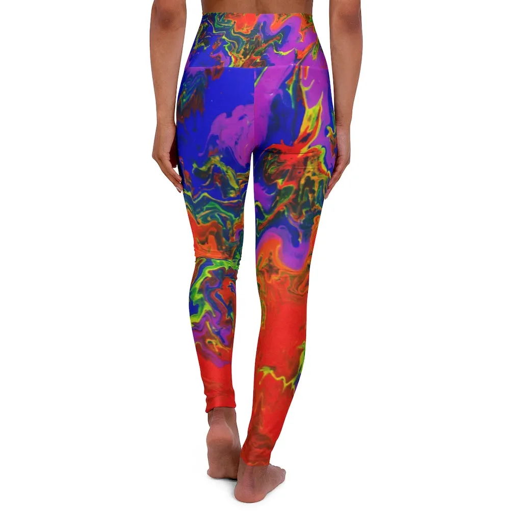 Rainbow Pour High Waisted Yoga Leggings